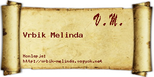 Vrbik Melinda névjegykártya